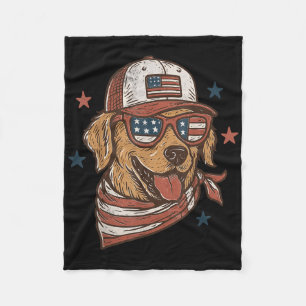 Cobertor De Velo Ouro Patriótico Retriever Merica USA Flag Happy 4t