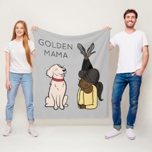 Cobertor De Velo Ouro Personalizado Retriever Mama Fleece Blanket