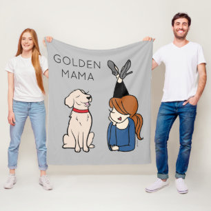 Cobertor De Velo Ouro Personalizado Retriever Mama Fleece Blanket
