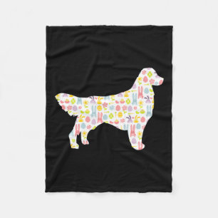 Cobertor De Velo Ouro Retriever Easter Bunny Dog Silhouket