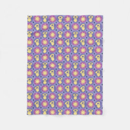 Cobertor De Velo Ouro Retriever Whimsical Sun Bolinhas Roxo
