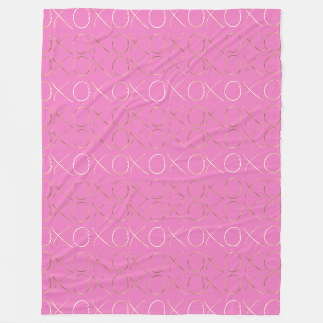 Cobertor De Velo Ouro Rosa Glam XOXO (Frente)