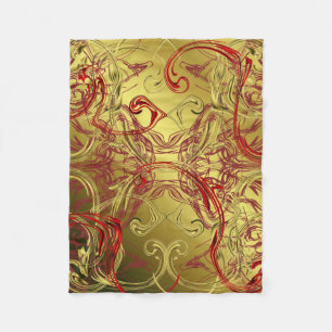 Cobertor De Velo ouro, vermelho e preto brilhante festivo