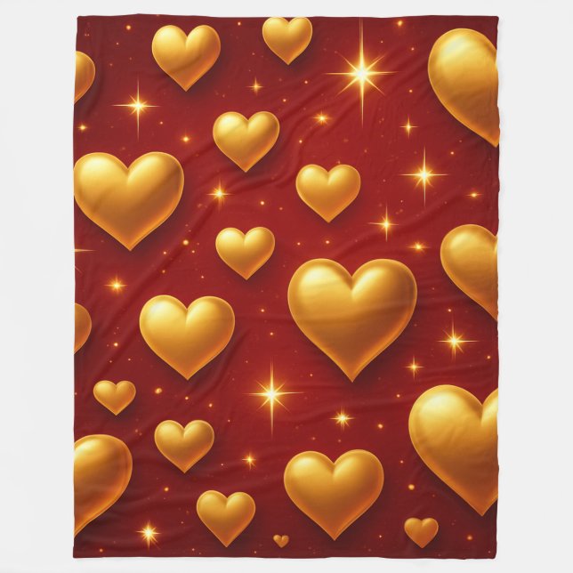 Cobertor De Velo Ouros em vermelho com estrelas (Frente)