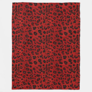 Cobertor De Velo Ousado e Quente: Leopardo Vermelho e Preto