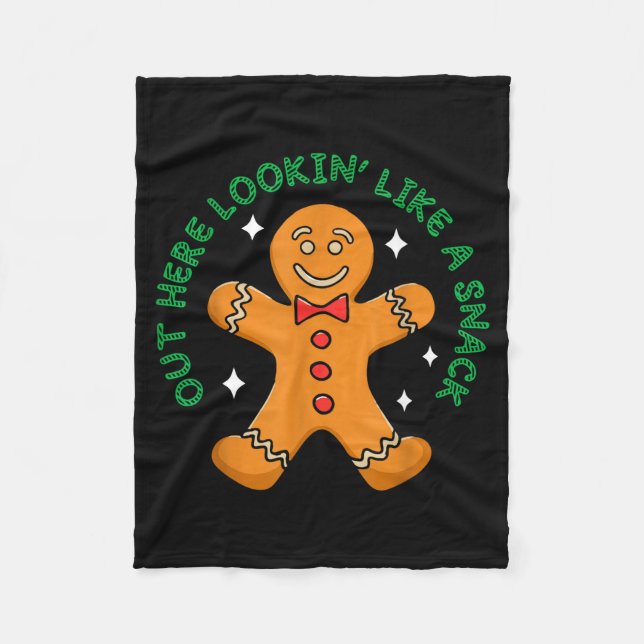 Cobertor De Velo Out Here Looking Like A Snack Funny Boujee Xmas Gi (Frente)