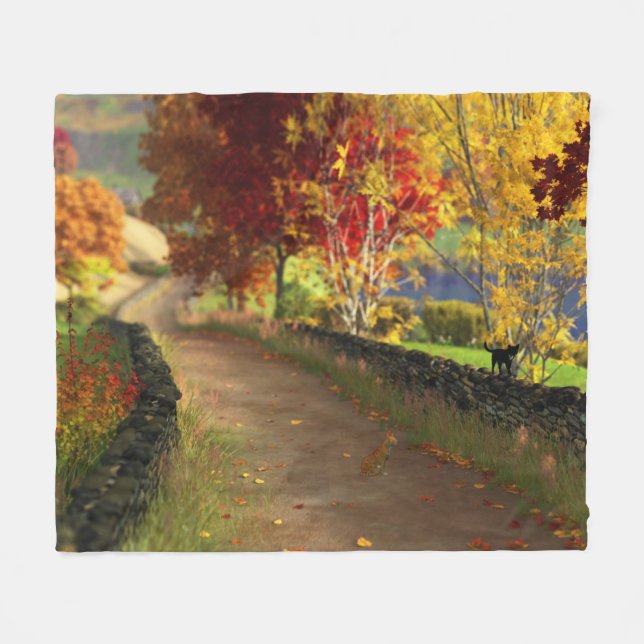 Cobertor De Velo Outono no Glen Fleece Blanket (Frente (Horizontal))