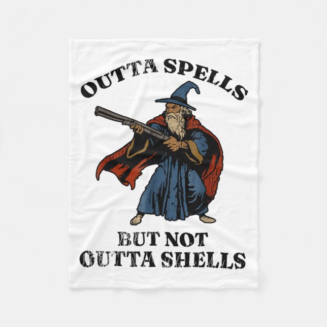 Cobertor De Velo Outta Spells But Not Outta Shells Wizard Fantasy M (Frente)