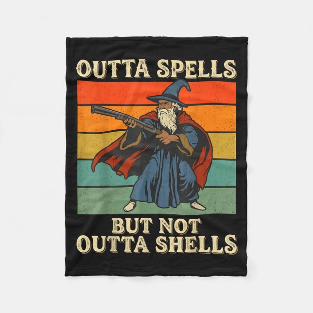 Cobertor De Velo Outta Spells But Not Outta Shells Wizard Retro Fan (Frente)