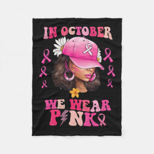 Cobertor De Velo Outubro Vestimos Cancer de mama preto rosa Awa
