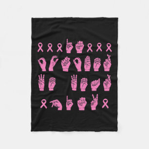 Cobertor De Velo Outubro Vestimos Linguagem de Sinais Rosa Cancer d