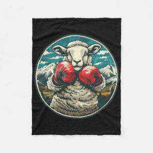 Cobertor De Velo Ovelha Boxeando Com Luvas de Boxe Kickboxing Engra