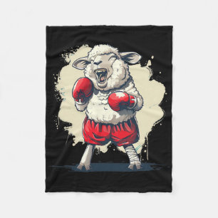 Cobertor De Velo Ovelha Boxer Com Luvas de Boxe Kickboxing Engraçad