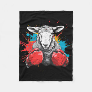 Cobertor De Velo Ovelha Boxer Com Luvas de Boxe Kickboxing Engraçad