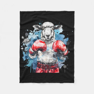 Cobertor De Velo Ovelha Boxer Com Luvas de Boxe Kickboxing Funny Bo