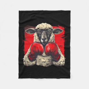 Cobertor De Velo Ovelha Boxer Com Luvas de Boxe Kickboxing Funny Bo