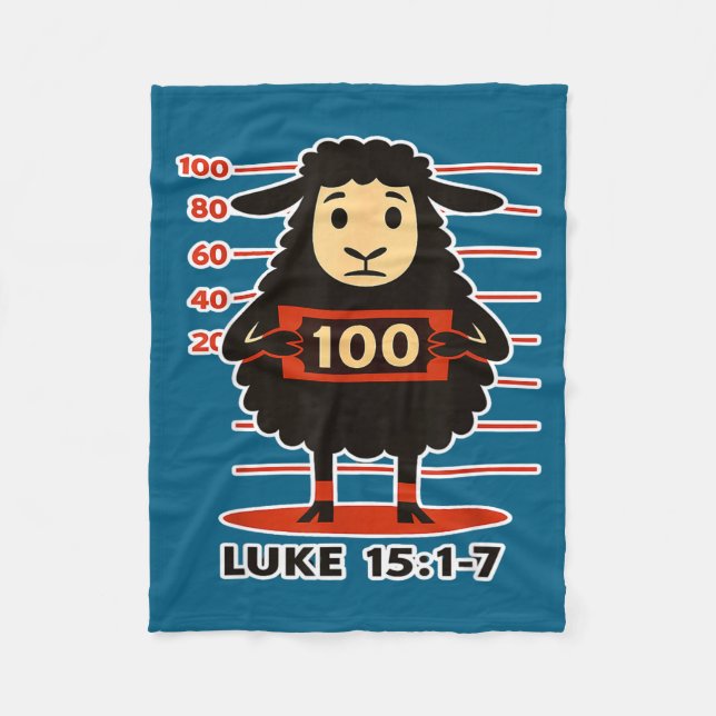 Cobertor De Velo Ovelha Perdida Lucas 15 1 Versículo da Bíblia (Frente)