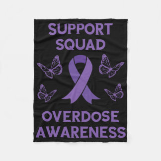 Cobertor De Velo Overdose Awareness Support Squad Butterfly Purple