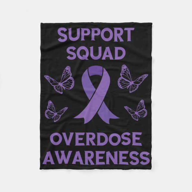 Cobertor De Velo Overdose Awareness Support Squad Butterfly Purple  (Frente)
