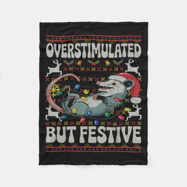 Cobertor De Velo Overstimulated But Festive Ossum Christmas Ugly Sw (Frente)