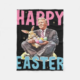 Cobertor De Velo Ovos engraçados do coelho de Páscoa Trump Feliz Pá