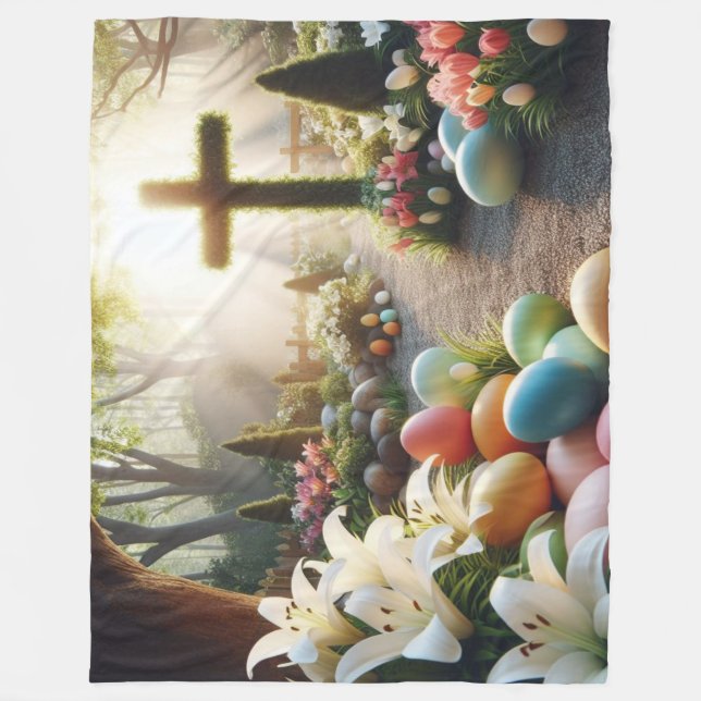 Cobertor De Velo Ovos/Páscoa/Lilly (Frente)