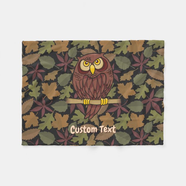 Cobertor De Velo Owl Cartoon Fleece Blanket (Frente (Horizontal))