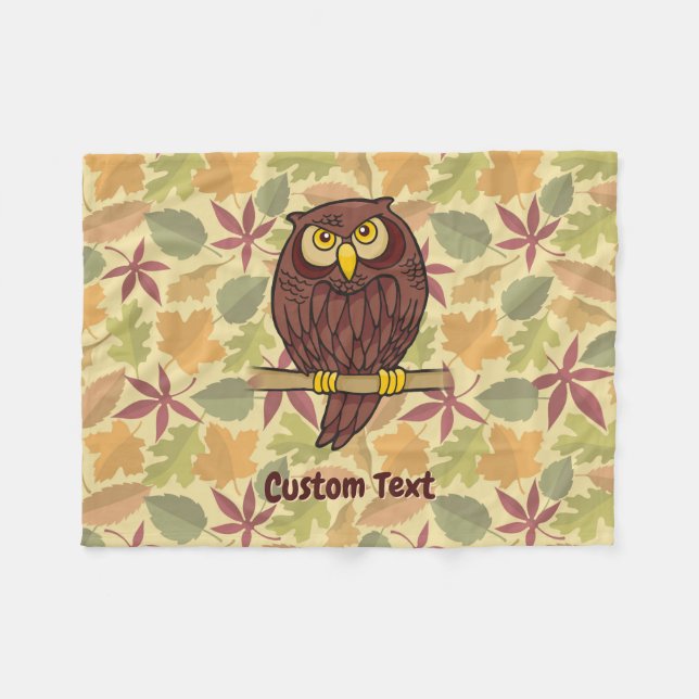 Cobertor De Velo Owl Cartoon Fleece Blanket (Frente (Horizontal))