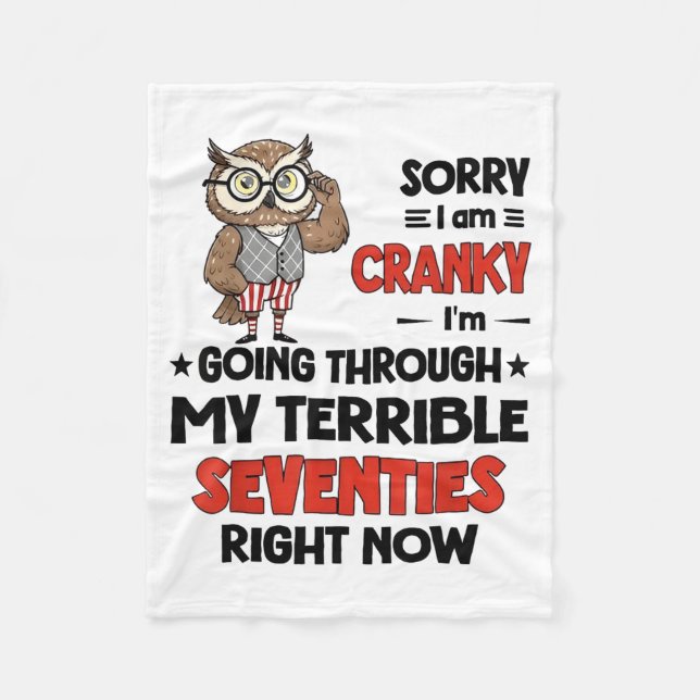 Cobertor De Velo Owl Sorry I'm Cranky I'm Going Through My Terrible (Frente)