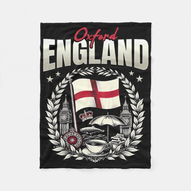 Cobertor De Velo Oxford England Flag Souvenir Oxford Vacation  (Frente)
