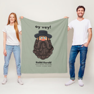 Cobertor De Velo OY VEY! Funny RABBI Peronalizado