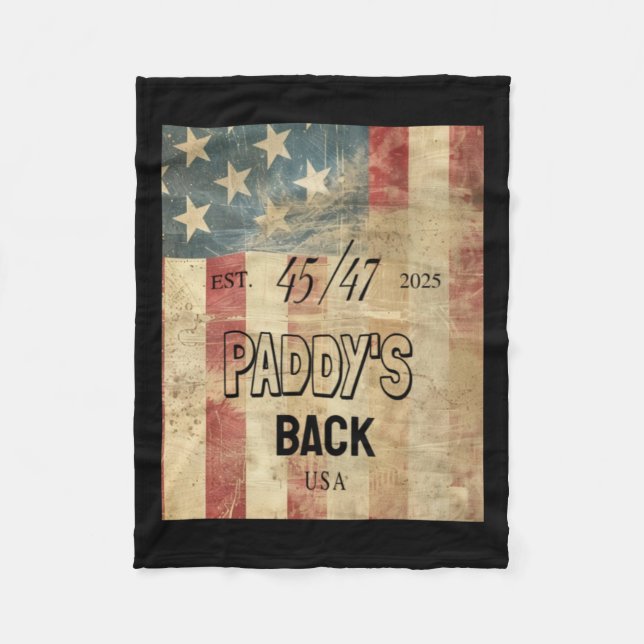 Cobertor De Velo Paddy's Back Engraçado Trump2 (Frente)