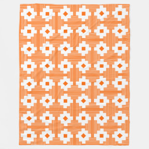 Cobertor De Velo Padrão 061214 - Branco com Laranja FF6600