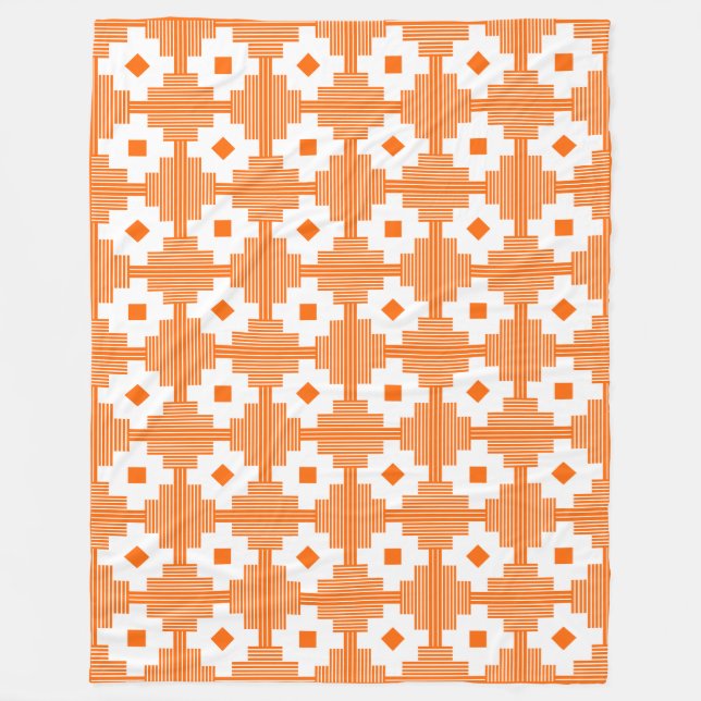 Cobertor De Velo Padrão 061214 - Branco com Laranja FF6600 (Frente)