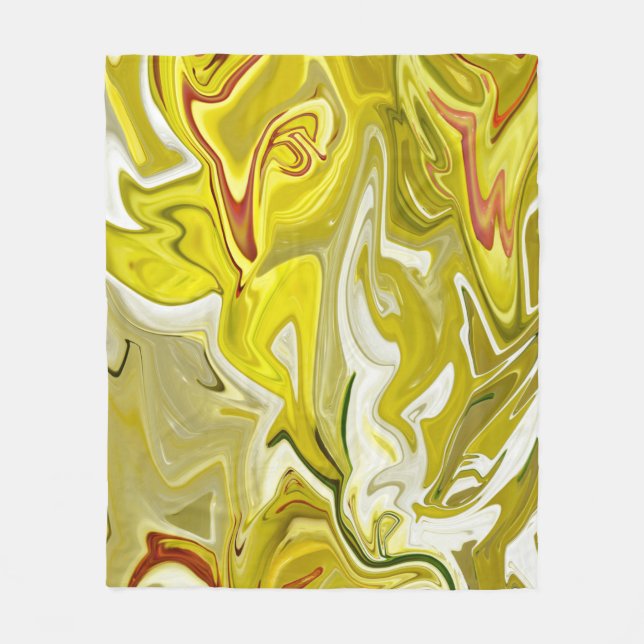 Cobertor De Velo Padrão abstrato amarelo (Frente)