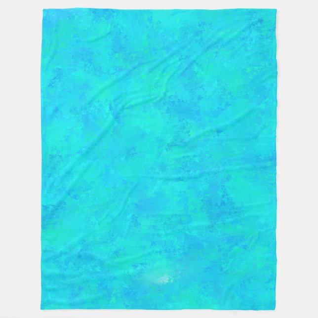 Cobertor De Velo Padrão Abstrato Azul Turquesa (Frente)