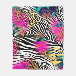 Cobertor De Velo Padrão abstrato colorido com textureabstra zebra