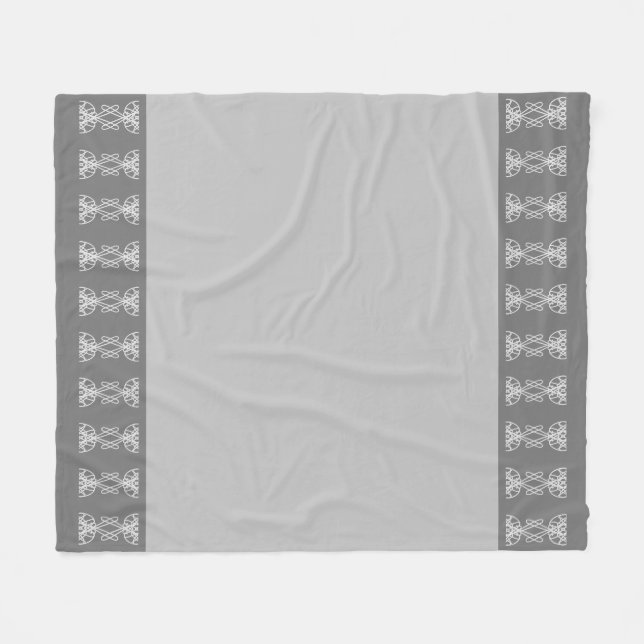 Cobertor De Velo Padrão Abstrato Moderno Cinza Prata (Frente (Horizontal))