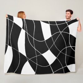 Cobertor De Velo padrão abstrato preto e branco moderno