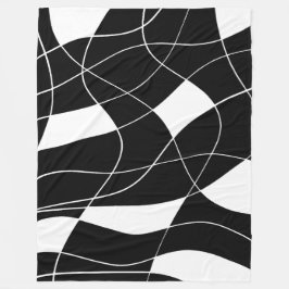 Cobertor De Velo padrão abstrato preto e branco moderno