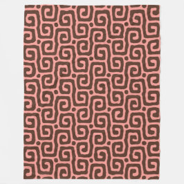 Cobertor De Velo padrão abstrato rosa e marrom feminino