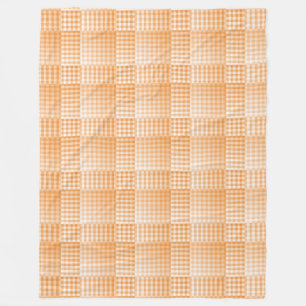 Cobertor De Velo Padrão Abstrato Xadrez Laranja Branco
