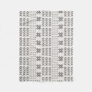 Cobertor De Velo Padrão Africano do Tecido Branco Preto Moderno