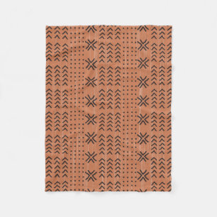 Cobertor De Velo Padrão Africano Moderno Terracotta Mudcloth