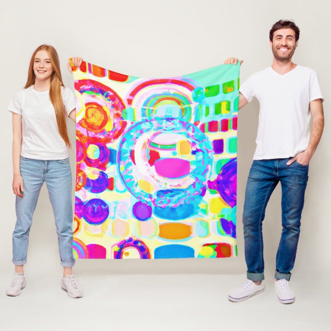 Cobertor De Velo Padrão Aleatório de Cores Vibrantes (In Situ)