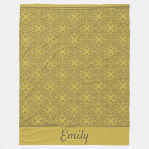 Cobertor De Velo Padrão Amarelo da Mostarda Personalizada
