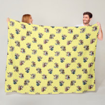 Padrão Amarelo de Vacas Florais Fofas e Divertidas