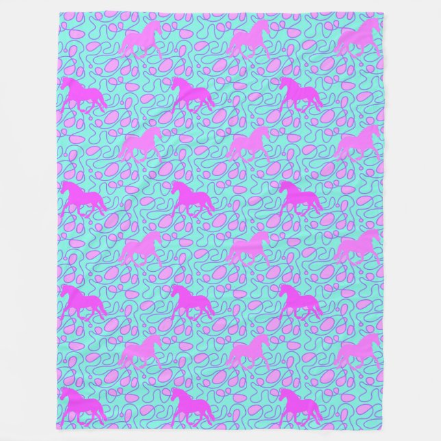 Cobertor De Velo Padrão Animal legal - Silhueta Cavalo 1 (Frente)