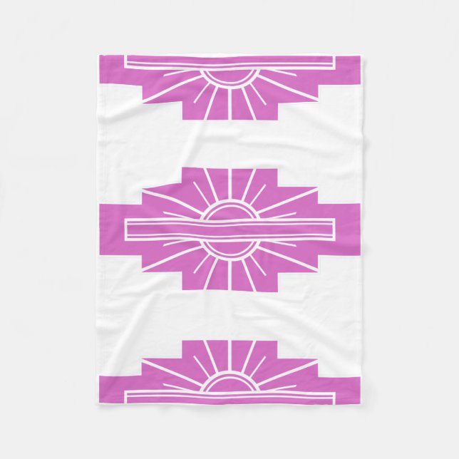 Cobertor De Velo Padrão Art Deco em Pinks (Frente)