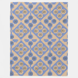 Cobertor De Velo Padrão Azul e creme